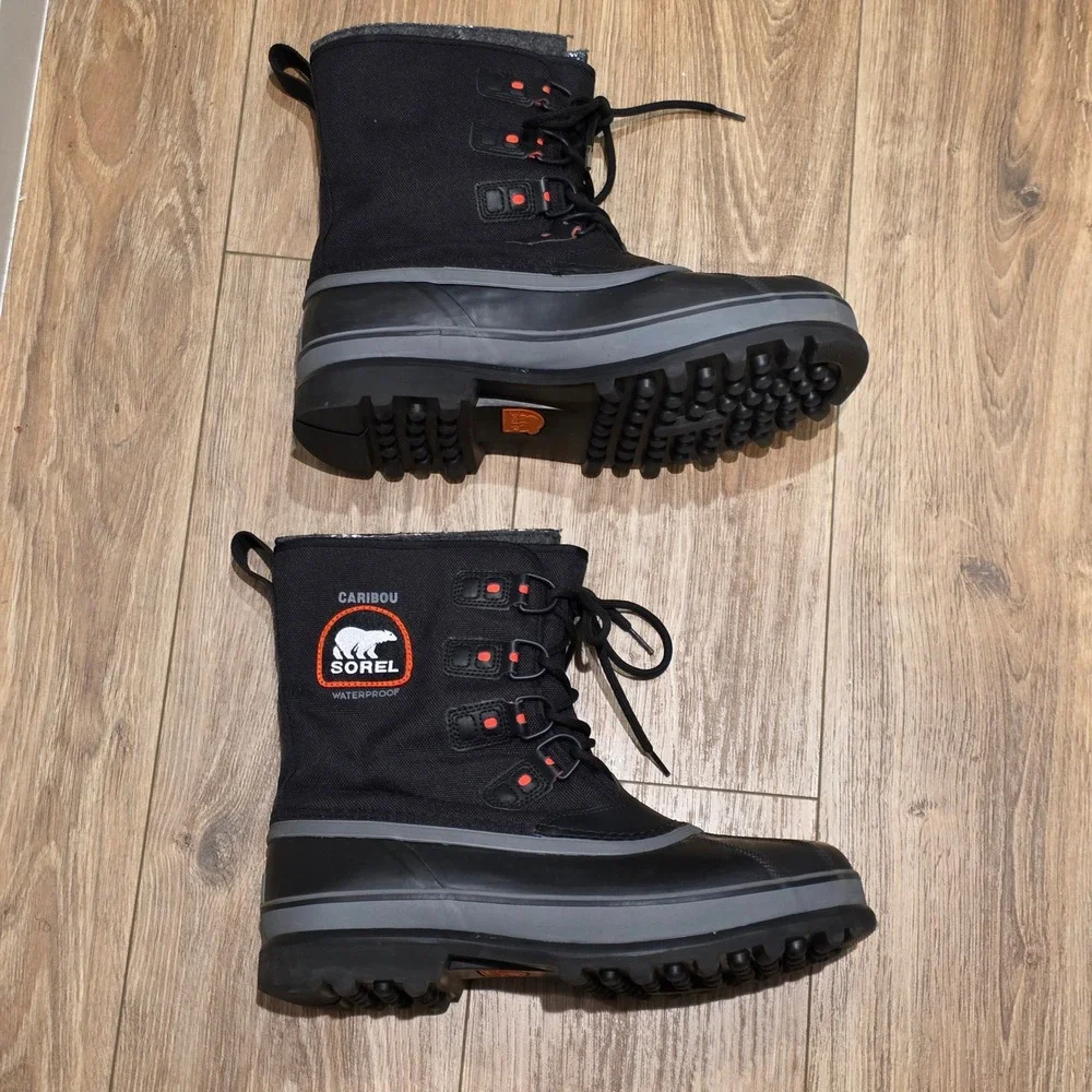 Sorel Caribou XT Men's Winter Snow Boots Sz‎ 12 Black Grey Gorpcore